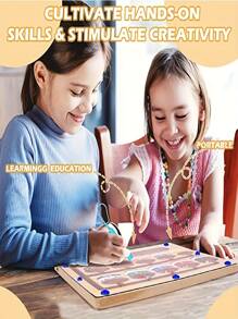 磁性顏色和數字迷宮-蒙特梭利（教育相關）教育性木頭磁吸拼圖遊戲板-活動計數搭配遊戲-學習精細摩托技能 - 彩色 - 查看 6