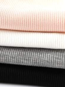 4pcs/pack Kids' Solid Color Drawstring Waist Shapewear Capri Leggings (adjustable Length) - Multicolor - View 8