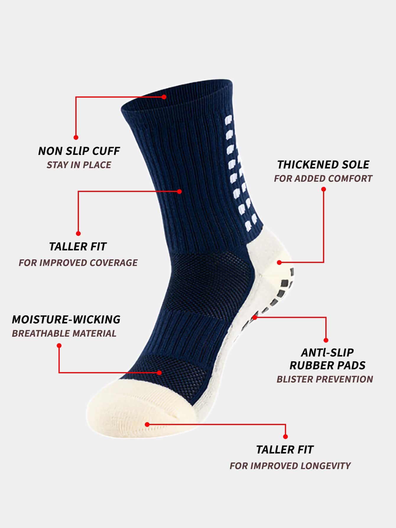 6 Paires Chaussette Antidérapante Foot Homme Femme Chaussettes De