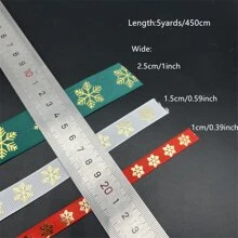 1pc 5 yards 10mm 15mm 25mm Christmas Ribbon Printed Merry Christmas Ribbon For Handmade Design Christmas Decoration DIY Gift Packing - White - View 3