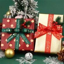 1pc 5 yards 10mm 15mm 25mm Christmas Ribbon Printed Merry Christmas Ribbon For Handmade Design Christmas Decoration DIY Gift Packing - White - View 4