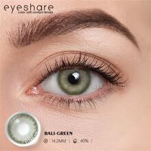 EYESHARE 放大眼睛彩色隱形眼鏡 1 副 BALI Eye Lens 年度一次性大直徑軟綠色隱形眼鏡 - 綠色 - 查看 2