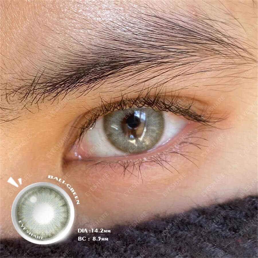 EYESHARE 放大眼睛彩色隱形眼鏡 1 副 BALI Eye Lens 年度一次性大直徑軟綠色隱形眼鏡 - 綠色 - 查看 1