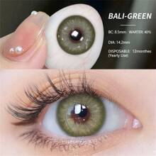 EYESHARE 放大眼睛彩色隱形眼鏡 1 副 BALI Eye Lens 年度一次性大直徑軟綠色隱形眼鏡 - 綠色 - 查看 7