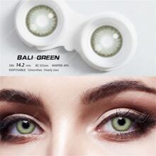 EYESHARE 放大眼睛彩色隱形眼鏡 1 副 BALI Eye Lens 年度一次性大直徑軟綠色隱形眼鏡 - 綠色 - 查看 6
