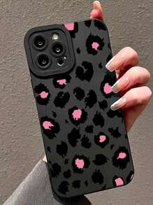 Ốp lưng điện thoại TPU chống rơi họa tiết da báo đen và hồng mắt thiên thần đen tương thích với Apple IPhone 16, 15, 14, 13, 12, 11 Pro Max - Nhiều màu - Xem 3