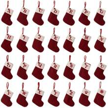 1Pc Christmas Knitted Socks Yarn Embroidered Letter Candy Gift Bag 2-Color Christmas Tree Pendant,Halloween,Spooky,Autumn,Holiday,Festival,Home Decor ,Room Decor,Wall Decor