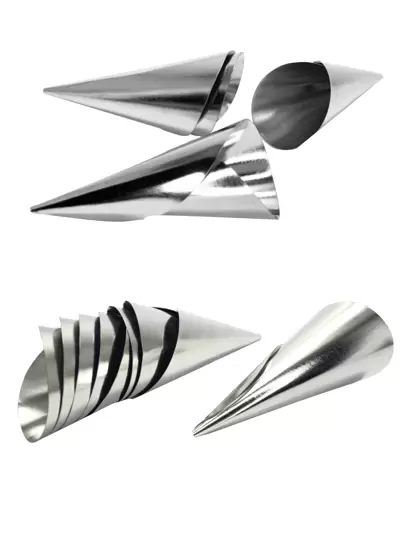 Forma Canudo Cônica N 1, 24 Unidades, Metal, Casquinha, Cone, Mini Pizza, Doces E Salgados