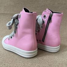 Giày thể thao cổ cao Unisex có dây giày và đế dày - Hồng - Xem 7