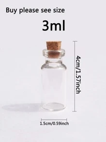 10 件迷你圣诞装饰玻璃许愿瓶带软木塞，DIY 手工装饰，结婚礼物，许愿珍珠首饰派对礼物 - 無色 - 查看 2