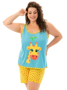 Women Pajama Sets - Màu vàng - Xem 3