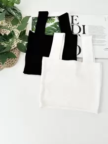 Women Knit Tops - Đen và trắng - Xem 1