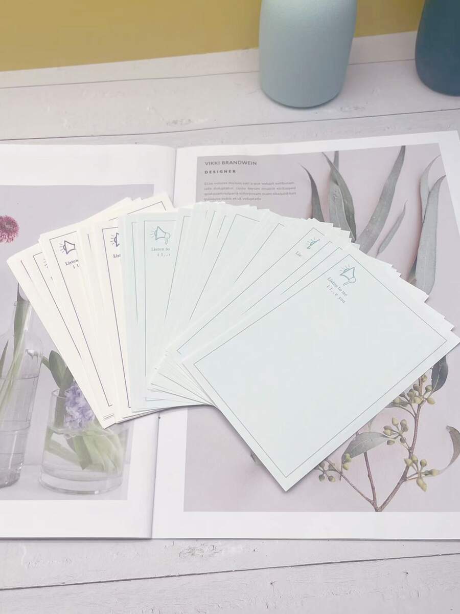 60pcs Small Size Ruled Letter Paper, Thickened Multifunctional Stationery Paper For Students - Multicolor - View 1