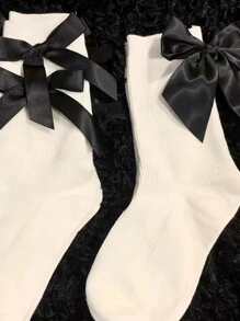 Của phụ nữ Vớ Phong cách Nhật  vui tươi Lolita Bowknot Ngắn Tất mắt cá chân Vớ Giải trí Vớ - trắng - Xem 3