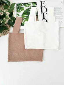Women Knit Tops - Màu be - Xem 2