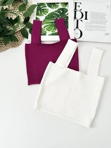 Women Knit Tops - Màu Đỏ Sâu - Xem 2