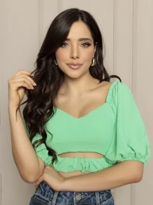 Women Tops - Màu xanh Bạc hà - Xem 2