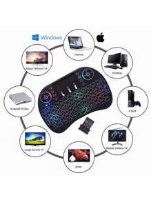 Mini Teclado Inalámbrico Usb Smart Tv Pc Tv Box Touchpad + ¡Regalo! - Azul - Ver 8