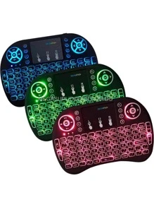 Mini Teclado Inalámbrico Usb Smart Tv Pc Tv Box Touchpad + ¡Regalo! - Azul - Ver 2