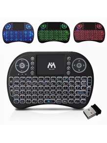 Mini Teclado Inalámbrico Usb Smart Tv Pc Tv Box Touchpad + ¡Regalo! - Azul - Ver 1