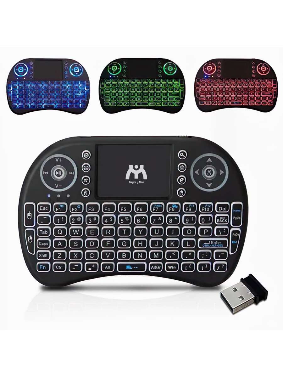 Mini Teclado Inalámbrico Usb Smart Tv Pc Tv Box Touchpad + ¡Regalo! - Azul - Ver 1