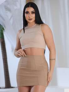 Women Skirts - 米色 - 查看 4