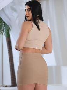 Women Skirts - 米色 - 查看 2