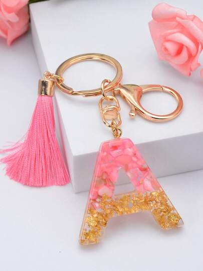 Accesorio colgante con borlas con letra del alfabeto, accesorio de bolsa, regalo de Acción de Gracias, regalo de Navidad, accesorios navideños, decoración navideña para adolescentes, mujeres, estudiantes universitarios, principiantes y trabajadores de oficina, accesorio para el coche de mujeres