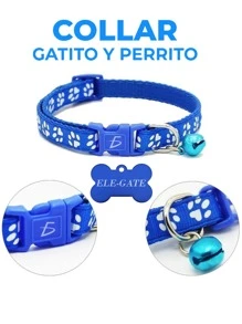 Collar Para Mascotas MAS.09.3 visibilidad en condiciones de baja luz coloca el nombre y número de contacto  Para perros y gatos previniendo accidentes y asegurando ELE-GATE - Multicolor - Ver 2