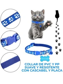 Collar Para Mascotas MAS.09.3 visibilidad en condiciones de baja luz coloca el nombre y número de contacto  Para perros y gatos previniendo accidentes y asegurando ELE-GATE - Multicolor - Ver 3