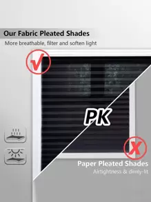 1 Pezzo Tonalità Di Tessuto Pieghettato A Filtraggio Di Luce, Senza Bisogno Di Attrezzi E Senza Foratura. Tende Temporanee Per Finestra Autoadesive Che Si Possono Facilmente Tagliare Ed Installare Senza Cordone.