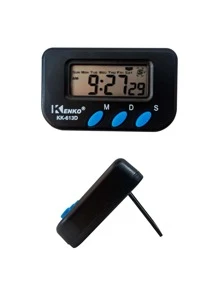 Reloj para Carro, Cronometro, Alarma, Portátil, KK-613D - Negro - Ver 5