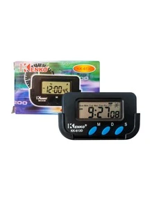 Reloj para Carro, Cronometro, Alarma, Portátil, KK-613D - Negro - Ver 1