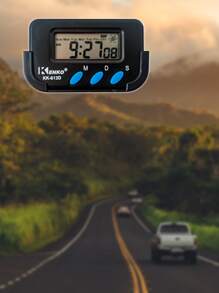 Reloj para Carro, Cronometro, Alarma, Portátil, KK-613D - Negro - Ver 6