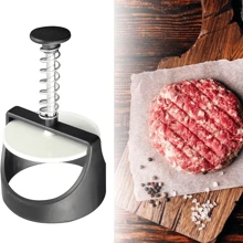Prensadora De Carne Para Hamburguesa Patty Maker Con Resorte - Blanco y Negro - Ver 2