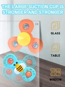 1 件随机吸盘旋转玩具 - 婴儿和幼儿感官和早期教育玩具 - 男孩和女孩的完美生日礼物！（部分零件随机发送） - 彩色 - 查看 2