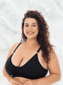 Plus Size Bras & Bralettes - Black - View 1