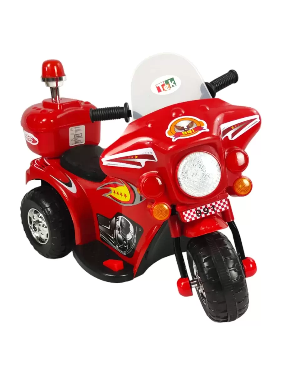 Motocicleta Montable Electrica Pequeña Sonido Luz LED 6v - Rojo - Ver 1