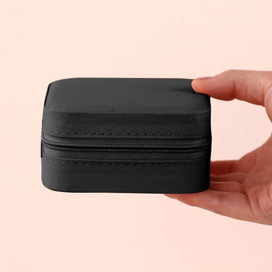 Black Jewelry Box, Mini Jewelry Box, Travel Jewelry Organizer For