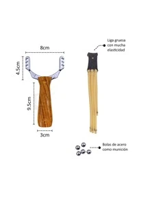 Resortera Tradicional con 3 Ligas Profesional - Marrón - Ver 2