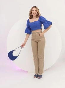 Women Jeans - Màu be - Xem 4