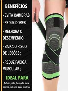 Joelheira Fitness Ajustável Esportiva Compressão Leve CorridaBike