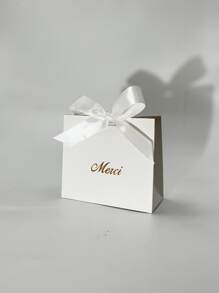 10 件/批白色迷你糖果盒婴儿送礼包装盒糖果袋婚礼回礼圣诞生日派对装饰，圣诞节 - 白色 - 查看 3