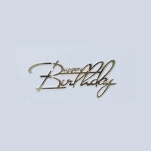 字母蛋糕裝飾物 - 金色 - 查看 1