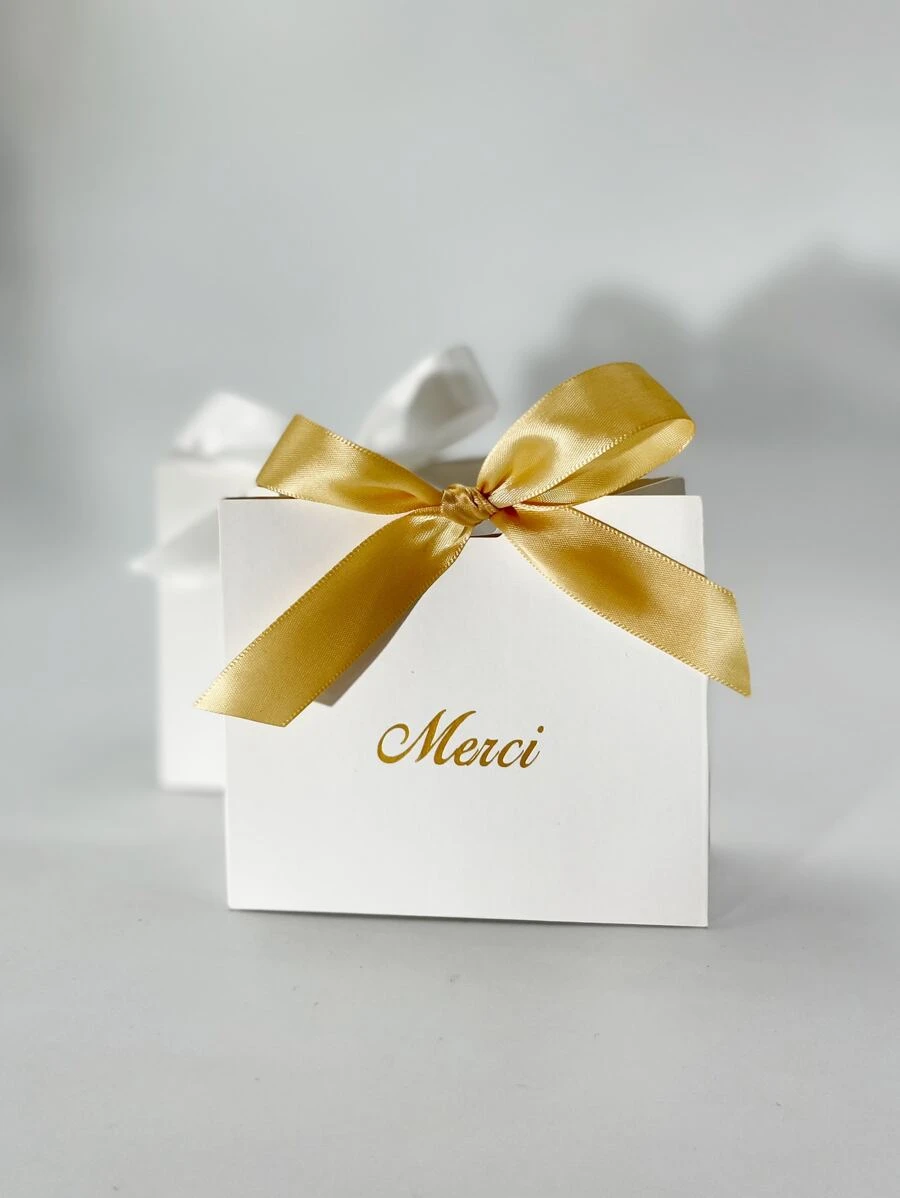 10 cái/lốc Hộp kẹo mini màu trắng Hộp quà tặng tiệc mừng em bé Túi đựng kẹo Quà tặng đám cưới Trang trí tiệc sinh nhật Giáng sinh, Ngày lễ tình nhân Giáng sinh - Vàng - Xem 1