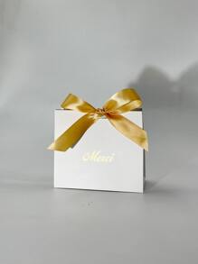 10 cái/lốc Hộp kẹo mini màu trắng Hộp quà tặng tiệc mừng em bé Túi đựng kẹo Quà tặng đám cưới Trang trí tiệc sinh nhật Giáng sinh, Ngày lễ tình nhân Giáng sinh - Vàng - Xem 3