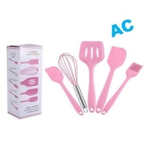 UTENSILIOS DE SILICON 5 PIEZAS - Rosa - Ver 2