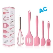 UTENSILIOS DE SILICON 5 PIEZAS - Rosa - Ver 1
