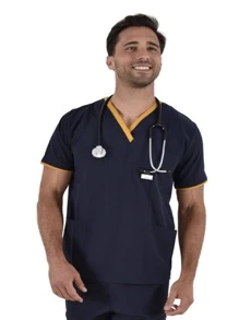 SOULMATE Filipina Surgical Man London White With Navy - Navy Blue - View 2
