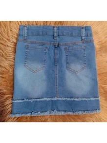 Tween Girls Denim Skirts - Màu xanh lam - Xem 4